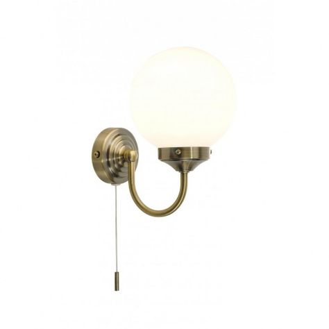 Dar Lighting Barclay Bathroom Wall Fitting in Antique Brass Finish Bathroom Ideas Antique, Traditional Bathroom Ideas, Modern Victorian Style, Traditional Bathroom Lighting, Victorian Style Bathroom, Antique Brass Bathroom, Bathroom Ornaments, Globe Wall Light, Wall Light With Switch