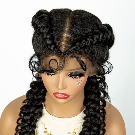 Synthetic Lace Frontal Dutch Box Braided Wigs Fishtail Braids Wigs with Baby Hair 36 Inches Cornrow Box Braided Wigs, Braids Wigs, Fishtail Braids, Cornrow Braids, Box Braid Wig, Braided Wigs, Cornrows Braids, Cornrow, Braids Wig