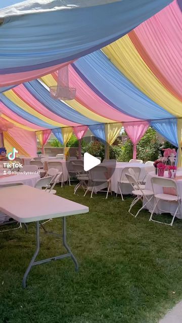 Tent Draping, Decor Event, Round Tables, Fun Recipes, Candy Table, Party Tent, Table Setup, Event Rentals, Balloon Garland