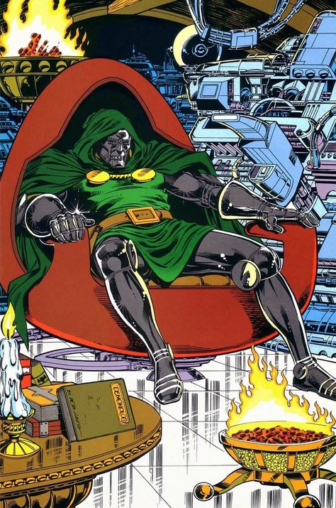 Dr Doom, Doctor Doom, Comic Book, Marvel, Green, Red