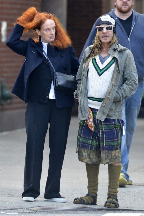 TWO ECCENTRIC GENIUSES IN NEW YORK: GRACE CODDINGTON AND JOHN GALLIAN Brain Photo, Grace Coddington, Vogue Covers, Cover Girl, Vogue Magazine, John Galliano, The Brain, Red Hair, Women Wear