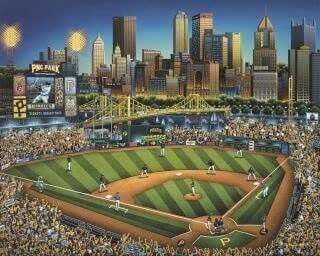 Tigers Painting, Jigsaw Art, Celebrity Graves, Tiger Shop, Stadium Art, Tiger Stadium, Pnc Park, Ty Cobb, Diamonds In The Sky