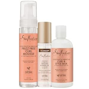 Shea Moisture Styling Set Mousse, Smooth Shine Oil, Curl Style Milk, 3 Pack, White Curl Mousse, Frizz Free Curls, Shea Moisture, Curl Styles, Amazon Store, Shea Moisture Products, Beauty And Personal Care, Moisturizer, Milk