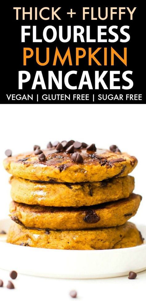 Vegan Pumpkin Pancakes, Flourless Pancakes, Pumpkin Pancake, Pumpkin Pancake Recipe, Pancakes Vegan, Paleo Foods, Packed Lunches, Keto Vegan, Keto Pancakes