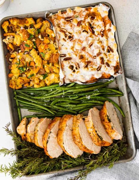 Turkey Sheet Pan Recipes, Sheet Pan Turkey Dinner, Sheet Pan Thanksgiving Dinner, Thanksgiving Sheet Pan, Boyfriend Recipes, Casual Thanksgiving Dinner, Sheet Pan Turkey, 2024 Holidays, Turkey Breast Crockpot