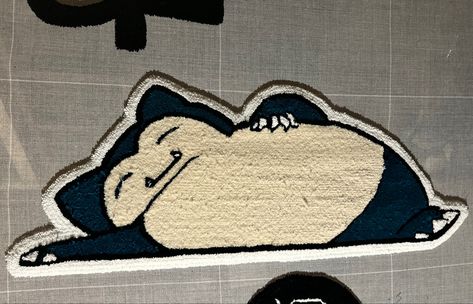 Handmade rug art, pokemon, Snorlax, anime, acrylic yarn Pokemon Rug Tufting, Pokemon Rug, Snorlax Pokemon, Pokemon Snorlax, Rug Tufting, Pokemon, Carpet, Rug, Quick Saves