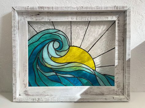 Stained Glass Ocean, Crafternoon Ideas, Lead Light, Calm Ocean, Stained Glass Window Panel, Deco Salon, Panels Wall, Stained Glass Christmas, Stained Glass Diy