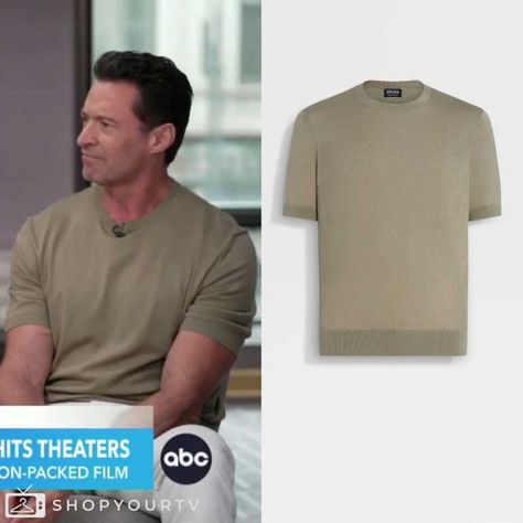 Good Morning America: July 2024 Shawn Levy’s polo-collar ribbed jumper Check more at https://www.shopyourtv.com/good-morning-america-july-2024-hugh-jackmans-olive-green-t-shirt/ Shawn Levy, Good Morning America, Green Tshirt, Hugh Jackman, Polo Collar, Olive Green, Good Morning, Abc, Jumper