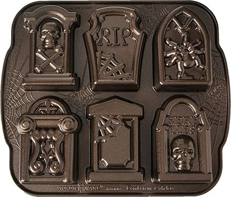 Amazon.com: Nordic Ware Tombstone Cakelet Pan : Everything Else Cake Bundt, Goth Cottage, Family Halloween Party, Spooky Cake, Cocoa Cake, Skull Cake, Snack Gift, Bundt Pan, Nordic Ware