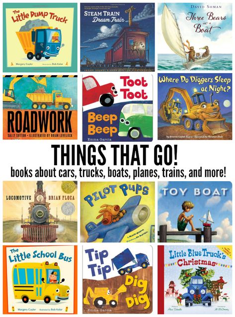 Things that Go! A few of our favorite books featuring cars, trucks, planes, boats, and trains. Perfect for your toddler! Crepe Paper Wisteria, Paper Wisteria, Transportation Preschool Activities, Transportation Theme Preschool, Transportation Unit, Transportation Activities, Transportation Crafts, Transportation Preschool, How To Make Crepe