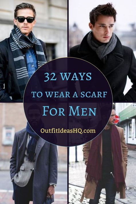 You’re certainly going to wear a lot of scarves for fall and winter together with awesome fall outfit ideas as well as experimenting on layers. Scarf Outfit Men, Mens Scarf Fashion, Burgundy Scarf, Wear A Scarf, Scarf For Men, Modern Mens Fashion, Scarf Knots, Ways To Wear A Scarf, How To Wear A Scarf