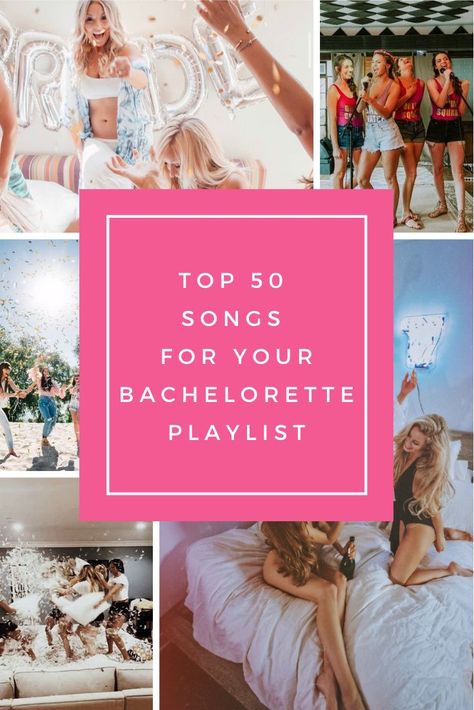 Bachelorette Playlist, Bachelorette Party Songs, Bachelorette Party Playlist, Bachelorette House, Playlist To Make, Dirty Bachelorette Party, Trendy Bachelorette Party, Bachelorette Party Funny, Ultimate Bachelorette Party