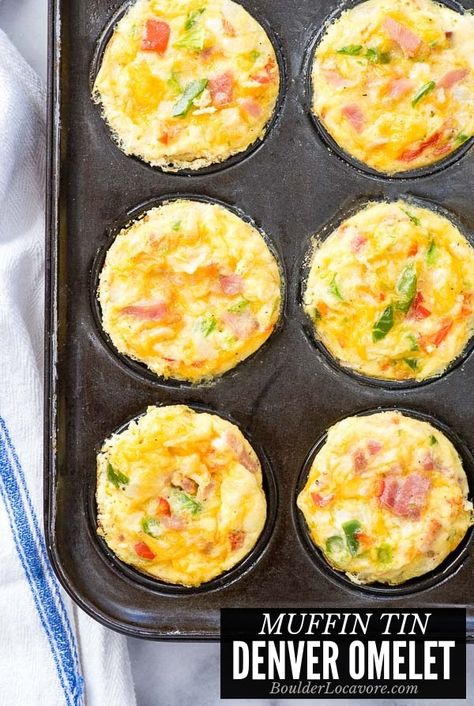 Omlet Muffins, Mini Muffin Tin Recipes, Muffin Tin Breakfast, Omelette Muffins, Denver Omelet, Mini Omelets, Muffin Pan Recipes, Omelet Muffins, Omlet Recipes