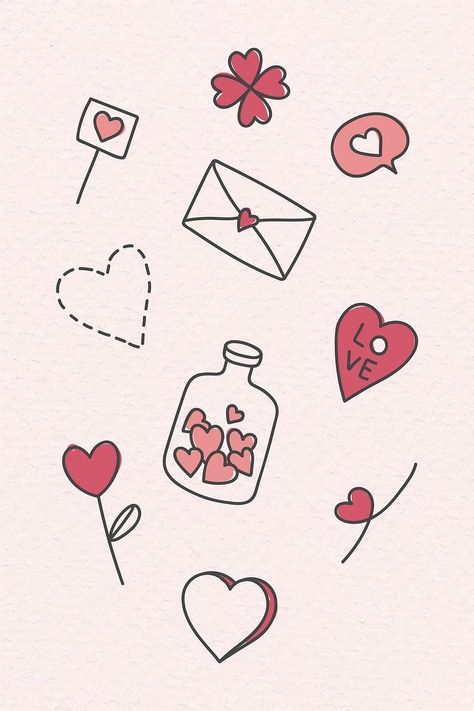 Valentines Day Drawings, Valentine Doodles, Santa Claus Wallpaper, Heart Pattern Design, Valentine Vector, Valentine Drawing, Free Printable Valentines, Valentine Doodle, Small Drawing Room Interior Design