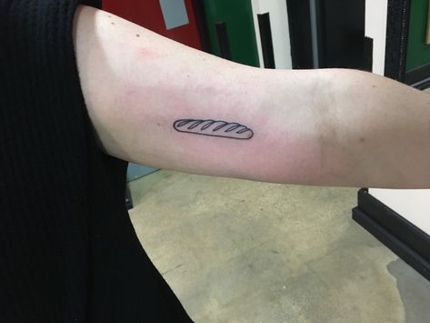 Baguette Tattoo Baguette Tattoo French, Baguette Tattoo, Baking Tattoo, France Tattoo, Birthday Tattoos, Harry Tattoos, Birthday Tattoo, Tattoo Shoulder, 2023 Mood