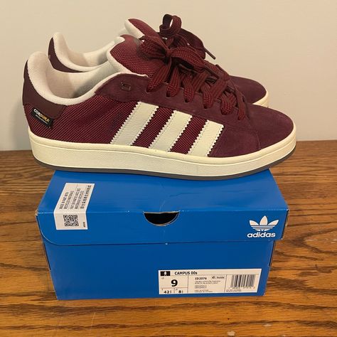 Nwt Adidas Campus 00’s Collegiate Burgundy. Sold Out Online. Size 9 (Women’s 10) Adidas Shoes Campus 00, Adidas Campus Colors, Adidas Shoes Campus, Red Campus, Adidas Campus 00, Campus 00, Bday List, Adidas Shoes Women, Digital Closet