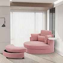 Book Nook Chair, Ottoman For Living Room, Chair With Storage, Chair With Armrest, Barrel Chairs, Pink Furniture, Chair For Living Room, Office Lounge, Hotel Bedroom