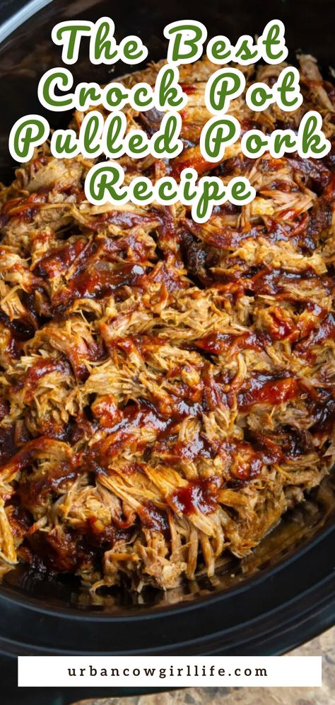 Let your Crock Pot do the work! Try this simple pulled pork recipe for a quick and satisfying dinner. | crock pot pulled pork recipe, easy pulled pork crock pot recipes, best pulled pork crock pot recipes, pulled pork crock pot, easy pork recipes, pork dinner recipes, pork dinner recipes easy, pork recipes for dinner | Pulled Pork Crock Pot Recipes No Bbq, Shredded Pork Roast Crock Pot Recipes, Barbecue Pork Tenderloin Crockpot, Pulled Pork Crockpot Recipes Slow Cooker, Pork Shoulder In The Crock Pot, Pulledpork Slowcooker Easy, Best Crock Pot Pulled Pork, Pull Pork Sandwiches Crock Pot, Pulled Pork Loin Recipes