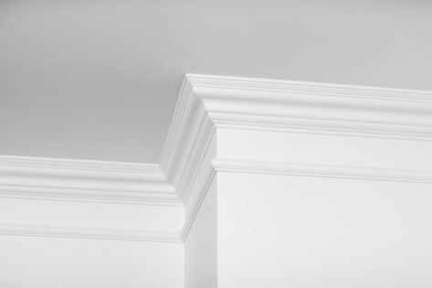 Does Crown Molding Make a Room Look Bigger or Smaller? Picture Moulding, Make A Room Look Bigger, Room Look Bigger, Medical Office Decor, Ceiling Trim, Make A Room, Tall Ceilings, Small Home Office, Room Redo