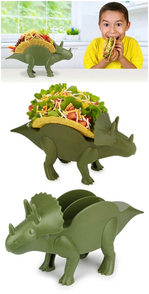 KidsFunwares TriceraTACO Taco Holder. #affiliate Taco Holder, Taco Shell, Taco Holders, Snack Holders, Taco Stand, Taco Lover, Dinosaur Theme Party, Taco Stuffed Shells, A Dinosaur