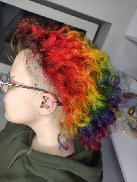 Rainbow Curly Hair, Hair Curly, Color Inspo, Hair Inspo Color, Rainbow Hair, Unique Hairstyles, Color Hair, Reference Photos, Hair Designs