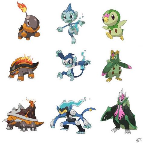 Type Swapped Pokemon. - Imgur Pokemon Omega, Starter Pokemon, Pokemon Fake, Pokemon Fusion Art, Pokemon Starters, Oc Pokemon, Pokemon Breeds, Pokemon Pokedex, Curious Creatures