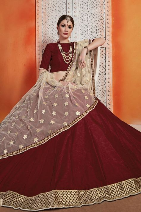 Maroon Wedding Lehenga, Maroon Lehenga Choli, Plain Lehenga, Trendy Lehenga, Women Lehenga, Maroon Lehenga, Wedding Lehenga Choli, Diwali Dresses, Bridesmaid Lehenga