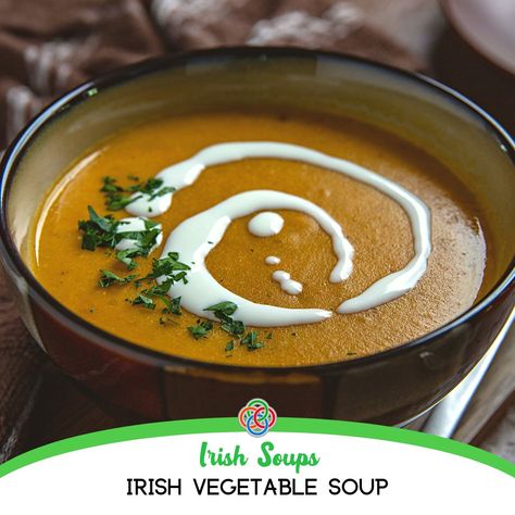 This Irish Vegetable Soup is hearty and healthy, and typical of the soups served in cafés all over Ireland. If you love to eat soup anytime of the year, this is the best Irish vegetable soup recipe. Irish Vegetable Soup Ireland, Traditional Irish Vegetable Soup, Irish Vegetable Soup Recipes, Irish Vegetable Soup, Irish Soup, Vegetable Puree Soup, Irish Things, Irish Potato, Irish Cuisine