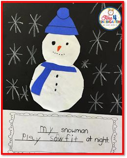 January Kindergarten Activities, Snowglobe Art, Snowman At Night, Penguins Kindergarten, Snowman Writing Activities, Writing In Kindergarten, Math Centers For Kindergarten, January Writing, Snowman Writing