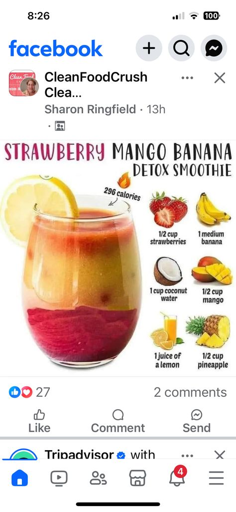 Smoothie With Coconut Water, Smoothie With Coconut, Coconut Water Recipes, Chopped Liver, Mango Banana Smoothie, Smoothie Ideas, Clean Food Crush, Foods To Make, Diet Challenge