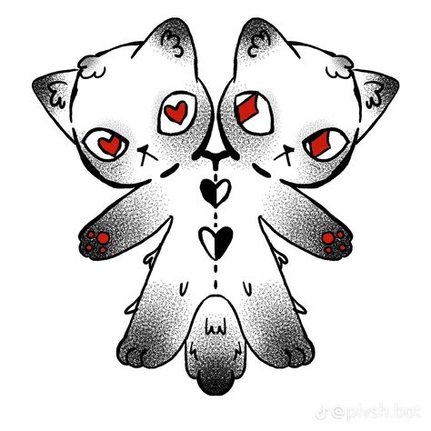 Emo Cat Drawing, Creepy Cute Tattoo Ideas, Cybergoth Drawing, Goth Tattoo Ideas Creepy Cute, Cute Creepy Drawings, Goth Art Drawing, Goth Doodles, Kpop Tattoo, Cute Sewing Projects