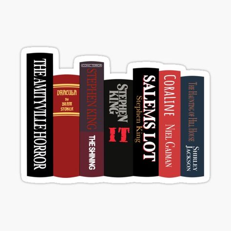 "Horror Books " Sticker for Sale by Benjamin Thomas Family Collage, Stickers Halloween, Bram Stoker's Dracula, Horror Book, Bram Stoker, Horror Books, Thriller Books, House On A Hill, Fan Book