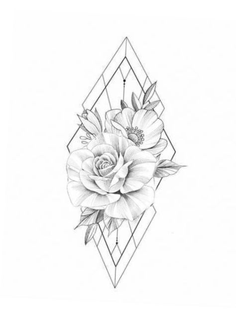 Lilly Flower Tattoo, Geometric Rose Tattoo, Geometric Flower Tattoo, Lace Tattoo Design, Beautiful Flower Tattoos, Geometric Tattoo Design, Thigh Tattoos Women, Spine Tattoos, Flower Tattoo Designs