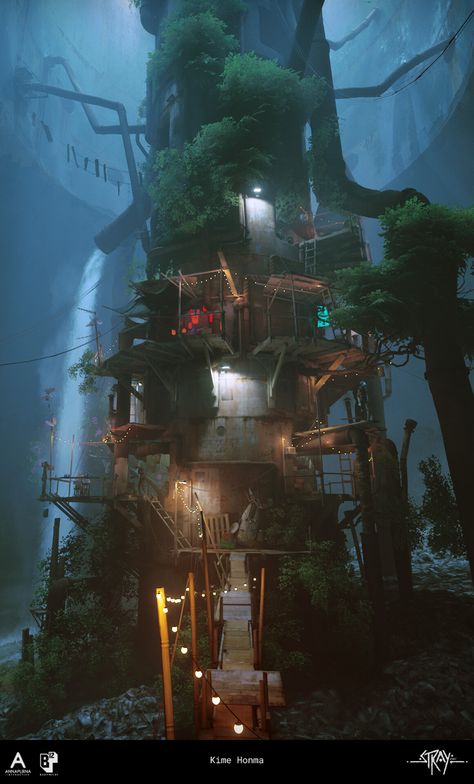 The art Of Stray - 200+ Concept Art Sea Wallpaper, Stray Cats, Game Environment, Kitty Games, Game Background, Game Concept Art, Best Places To Live, Stray Cat, Environment Concept Art