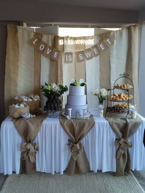 44 Rustic Burlap Wedding Ideas to Shine #burlap #wedding Burlap Wedding Decorations, Dekoratívne Vence, Dessert Table Backdrop, Rustic Wedding Decorations, Unique Wedding Decor, בר מצווה, Burlap Wedding, Rustic Bridal, Wedding Anniversary Party