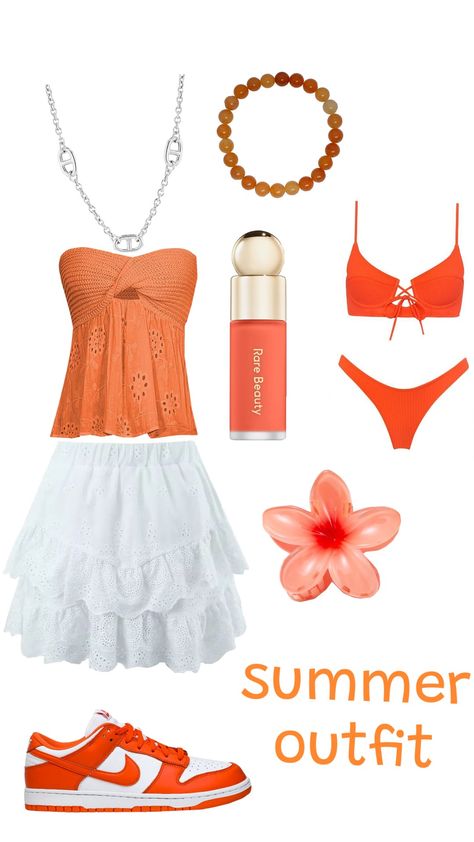 #summer #summeroutfit #orange Orange Outfit, Summer Outfits, Orange, Quick Saves, Beauty