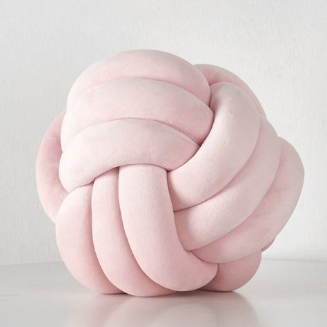 Add fun and uniqueness to your contemporary interior with this luxurious velvet knot throw pillow. The fun texture and blush color make it a must-have for any bedroom, playroom, living room, or nursery. Add this must-have pillow to any bedroom, playroom, living room, or nursery. Size: 13” diameter Material: Velvet Knot Ball Pillow, Room Wishlist, Pink Room Decor, Knot Pillow, Velvet Throw Pillow, Room Redesign, Preppy Room Decor, Bedroom Playroom, Preppy Room