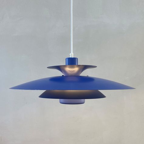 For sale: Danish blue 'Donau' hanging lamp by Jeka Metaltryk, 1970s | #vntg #vintage Danish Blue, Lamp Blue, Design Lighting, Fashion Wishlist, Danish Design, Hanging Lamp, Vintage Design, Vintage Designs, 1970s