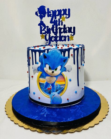 Sonic Cake Design Images (Sonic Birthday Cake Ideas) Sonic Birthday Cake Boys, Sonic Cake Ideas, Birthday Cake Sonic, Sonic Cakes For Boys, Sonic The Hedgehog Birthday Cake, Pastel Sonic, Sonic Cakes, Super Sonic The Hedgehog, Sonic Birthday Cake