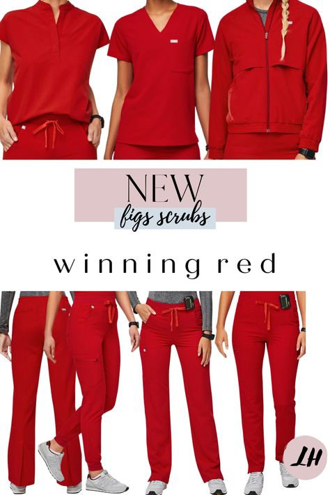 NEW FIGS SCRUBS IN WINNING RED!! loving this new vibrant red color of scrubs! figs are the most comfortable scrubs that I own and definitely worth it if your thinking about buying some!❤️❤️ nursing, nursing school, scrubs, healthcare worker, gift for nurse , red scrubs, comfy scrubs , popular scrubs, nursing gift , comfortable scrubs, figs , figs scrubs, new scrubs , new figs scrubs , limited edition, limited edition figs , limited edition figs scrubs Follow my shop @laurenhennigar on the @sh Red Scrubs Outfit, Comfy Scrubs, Fuzzy Socks Gift, Red Scrubs, Nurse Aesthetic, Scrubs Outfit, Nursing Accessories, Figs Scrubs, Gift For Nurse