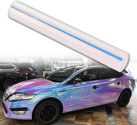 Holographic Laser White Rainbow Finished Chrome Car Vinyl Vortex 250, Purple Vinyl Wrap Car, Holographic Wrap Car, Opal Car Wrap, Ombre Car Wrap, Holographic Car Decal, Vinyl Roll, Chrome Car, Chrome Cars