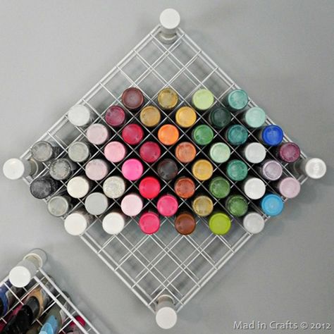 Acrylic paint storage. Glitter Storage, Craft Paint Storage, Craft Storage Solutions, Craft Organizer, Pvc Paint, Diy Organizer, Paint Storage, Office Crafts, Craft Room Storage