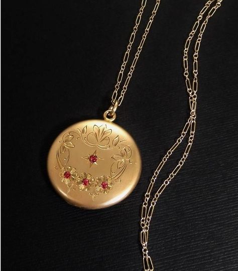 Ruby Locket, Pocket Watch, Locket, Ruby, Gold