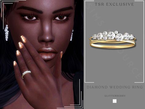 The Sims Resource - Diamond Wedding Band Sims 4 Diamond Ring, Ts4 Wedding Ring, Sims Ideas, Gold Shorts, Sims 1, Sims 4 Cas, Maxis Match, Diamond Wedding Band, The Sims Resource