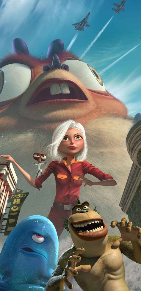 Monsters vs. Aliens / Monstros Vs. Alienígenas, 2009 2009 Phone, 2006 Phone, Monster Vs Aliens, Epic 2013, Dreamworks Studios, Animated Movies Characters, Monsters Vs Aliens, Cars 2006, Wallpapers For Phone