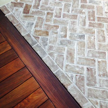 Tile To Wood Transition, Entryway Tile, Entryway Flooring, Brick Tile, Mobile Alabama, Concrete Pavers, Brick Flooring, Brick Tiles, Kitchen Floor Tile