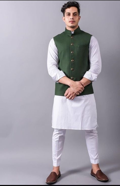 This is only a reference purpose image....Kurta Pajama for Men, Check out Our Wide Range of Stylish and Trending Ethnic Wear for Every Special Occasion, Festival, Ceremony, Wedding Function, Etc, Top Details: Color-green Fabric- Suiting Fabric Bottom Details: Color- White  Style- Pant Fabric- Cotton **Important Note 1 Customization - We Can Customize the Products That Are Not Printed, Contact Us Via Messages If You Have Any Queries. Color - Color Can Be Customized for the Products(not Printed), Honey Outfits, Kurta Koti, Indo Western Outfits For Men, Indo Western Dress For Men, Naseem Shah, Couple Caricature, Kurta Pajama For Men, Pajama For Men, Waistcoat Designs