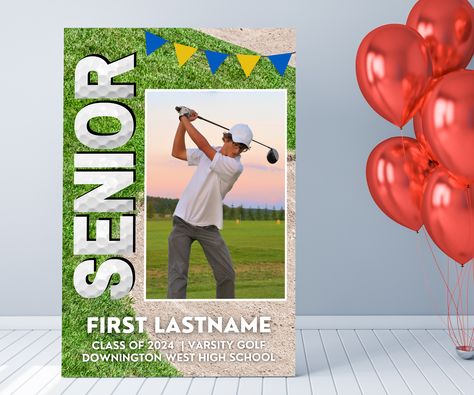 Available to buy on SendOwl Senior Poster Board Ideas Golf, Golf Senior Night, Senior Night Poster, High School Athlete, High School Posters, Senior Posters, Senior Night Posters, Farm Coloring Pages, West High School