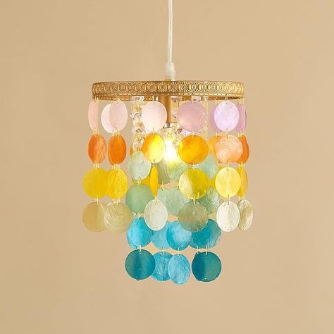 TRIBILLION Colorful Bedroom Chandelier Capiz Shell D7.6 H10.9 Mini Chandelier Wind chimes Hanging Swag Farmhouse Chandelier Kitchen light fixtures Ceiling Chandelier for Bedroom Bathroom Stairwell - Amazon.com Farmhouse Chandelier Kitchen, Girls Chandelier, Kids Chandelier, Capiz Shell Chandelier, Kitchen Light Fixtures, Light Fixtures Ceiling, Chandelier For Bedroom, Bathroom Chandelier, Colorful Chandelier