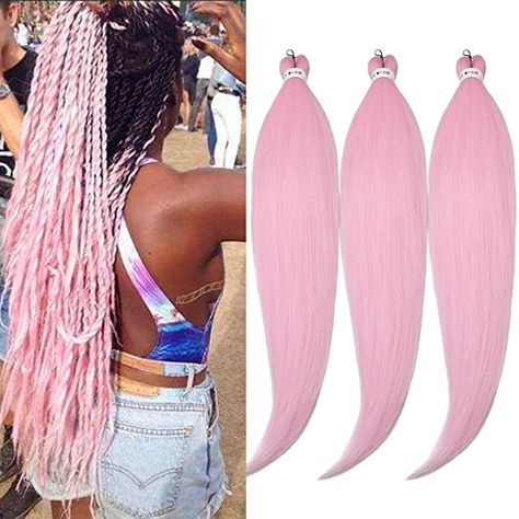 Pastel Pink Braids, Light Pink Braids, Pink Braiding Hair, Pink Box Braids, Pink And Black Hair, Senegalese Twist Hairstyles, Braiding Hair Extensions, Braids With Extensions, Braid In Hair Extensions